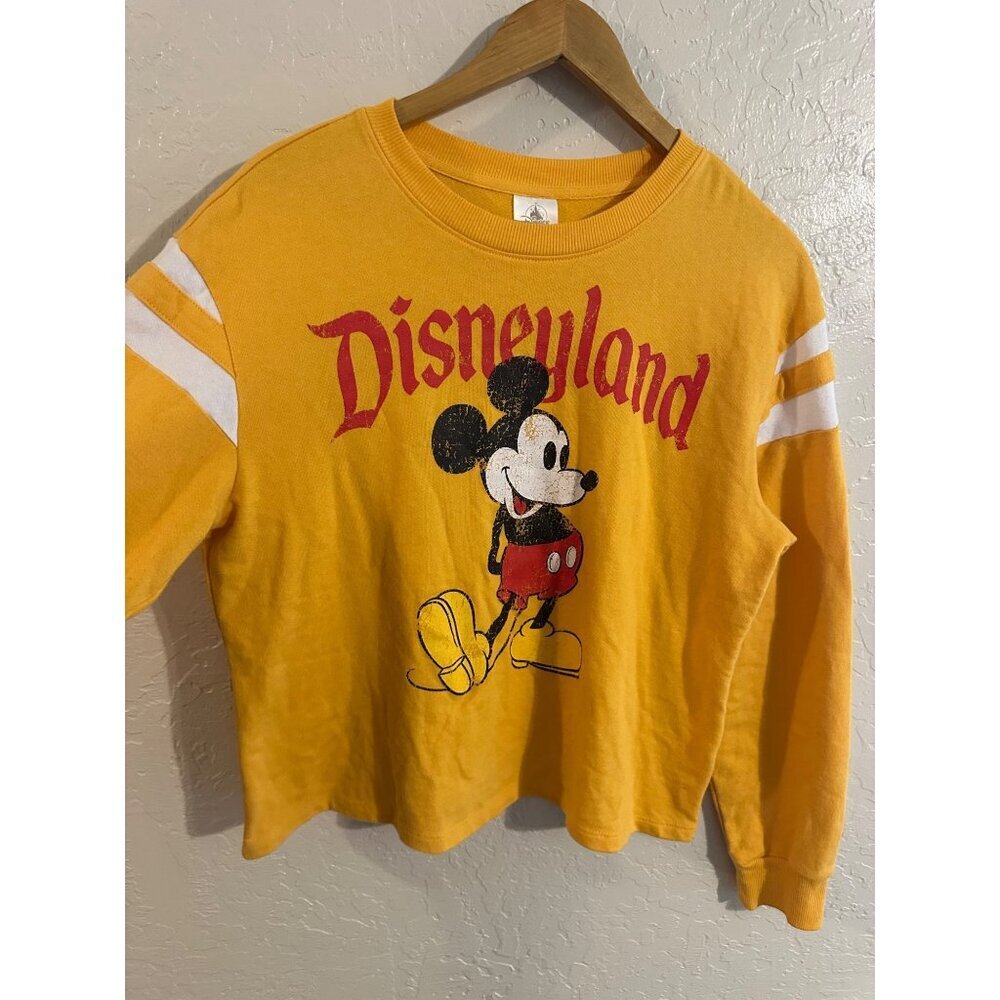 Y Disney Land Parks Mickey Mouse Striped Gold Long Sleeved Tshirt - Picture 4 of 7